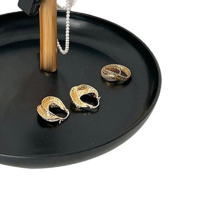 Support pour bijoux bambou plateau noir