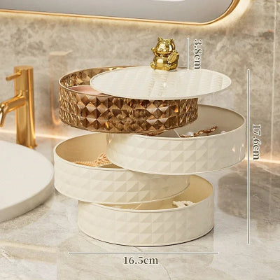 boite a bijoux rotative chic crĂšme taille