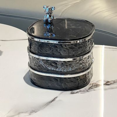 boite a bijoux rotative noir transparent