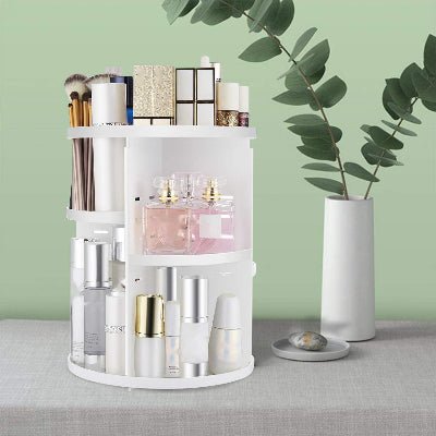 organisateur maquillage rotatif acrylique blanc