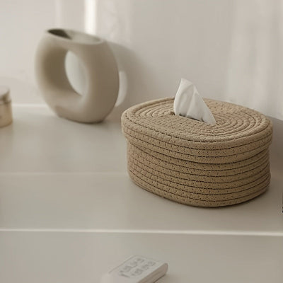 Boîte pour mouchoirs tissée main