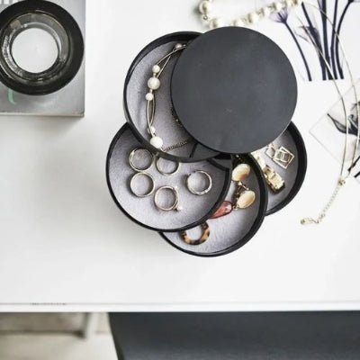boîte à bijoux design rotative avec 4 niveaux