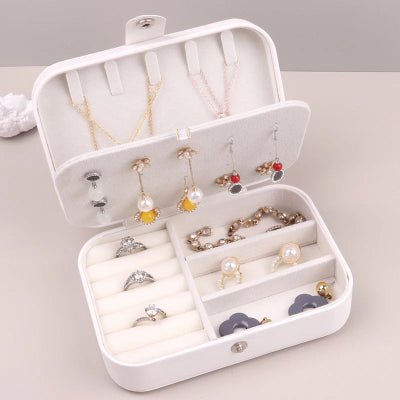 boite a bijoux simili cuir blanc