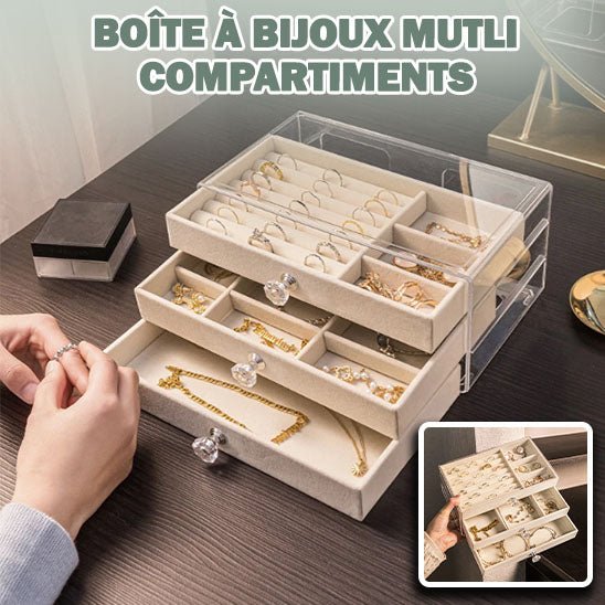 BOITE À BIJOUX TRANSPARENTE - Rangement Décoratif