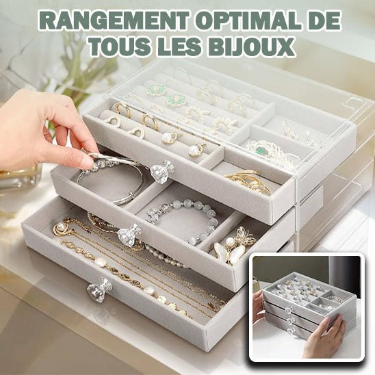 BOITE À BIJOUX TRANSPARENTE - Rangement Décoratif