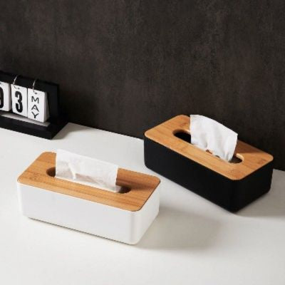 boite a mouchoir plastique et bois