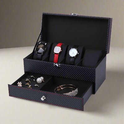 coffret montre boitier noir intérieur noir