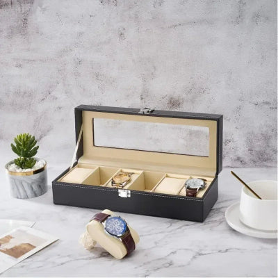 coffret montre similicuir 6 compartiments