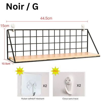 etagere en metal et bois variant noir grand