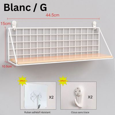 etagere en metal et bois variant blanc grand