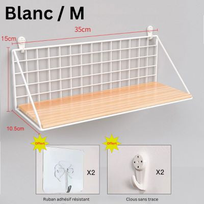 etagere en metal et bois variant blanc moyen