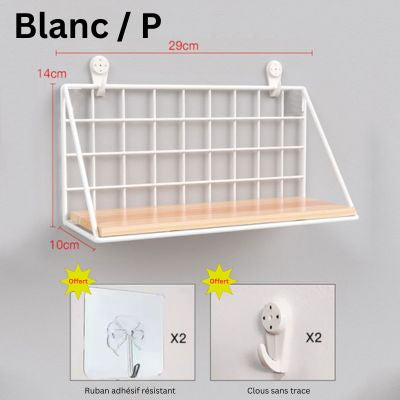 etagere en metal et bois variant blanc petit