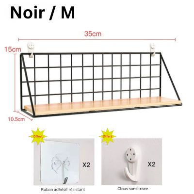 etagere en metal et bois variant-noir moyen