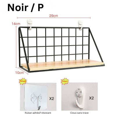 etagere en metal et bois variant noir petit