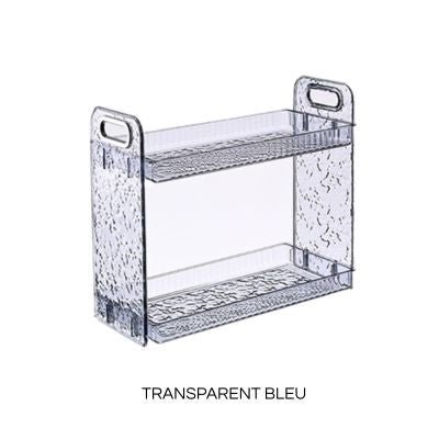 organisateur maquillage acrylique transparent bleu