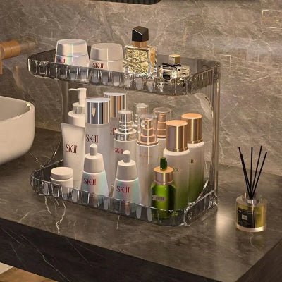 organisateur maquillage acrylique transparent gris