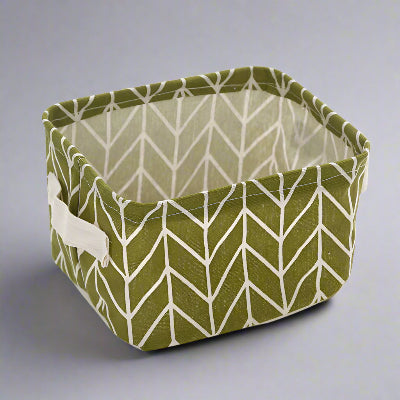 panier de rangement vert chevrons