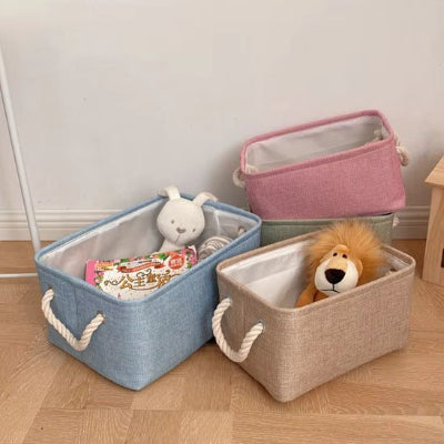 panier pour ranger coton et lin