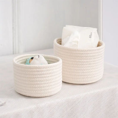 panier tressé coton blanc