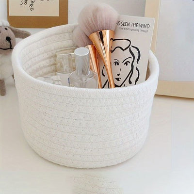 paniers de rangement coton tressé blanc