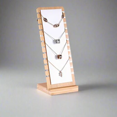 porte bijoux bambou et cuir blanc