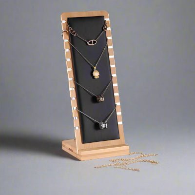 porte bijoux bambou et cuir noir