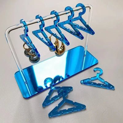porte boucle d'oreille acrylique bleu