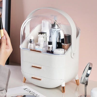 rangement maquillage blanc spacieux et luxueux