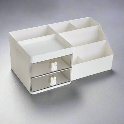 rangement maquillage en plastique blanc