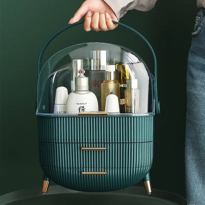 rangement maquillage plastique vert foret