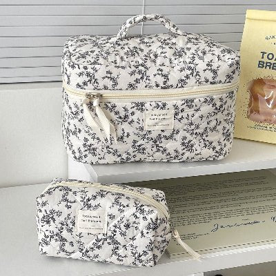trousse à maquillage coton matelassé