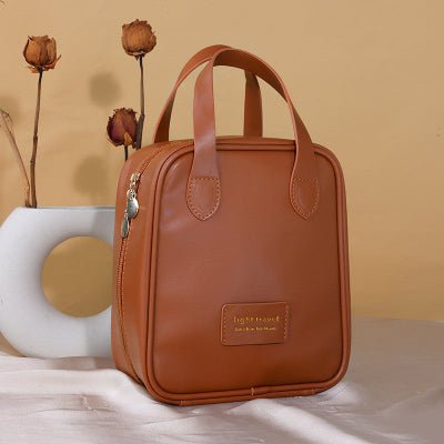 trousse de maquillage cuirPU marron