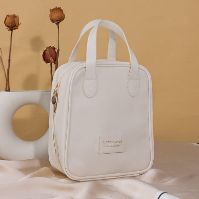 trousse de rangement beige en cuirPU