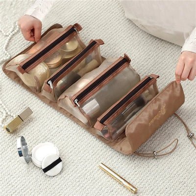 trousse maquillage 4 en 1 modulable marroon